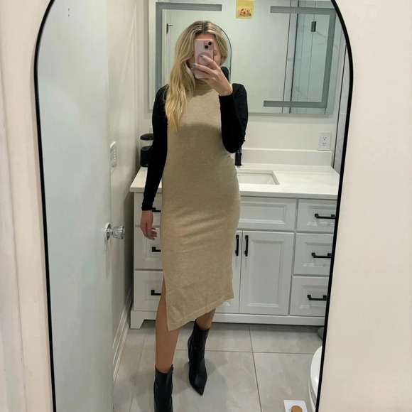 Mango Side Slit Fall Knit Dress NWT - Picture 11 of 12